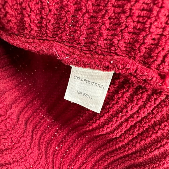 J. Jill size small chenille red‎ long sleeve sweater horizontal ribbed - Picture 8 of 8